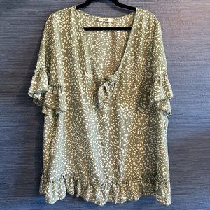 Green Moa Moa Blouse Top